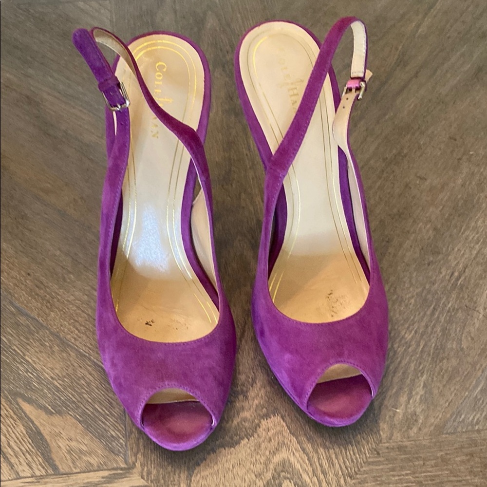 Cole Hann Fuchsia Slingback Heels - Picture 2 of 8